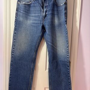 Levi’s 505, distressed vintage jeans. Nicely broken in!  38 waist